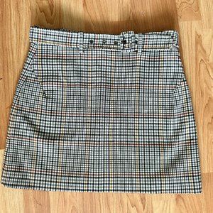 Mango plaid 90s mini skirt with belt